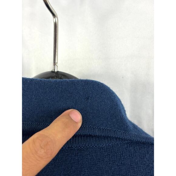 Andrea Jovine Women's MEDIUM Wool Zip Up Blue Sweater with Pockets - Picture 5 of 10